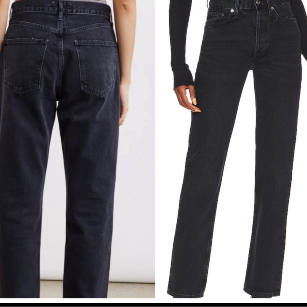 AGOLDE Lana Mid Rise Straight black jeans size 28, 30 1/2” inseam. EUC.